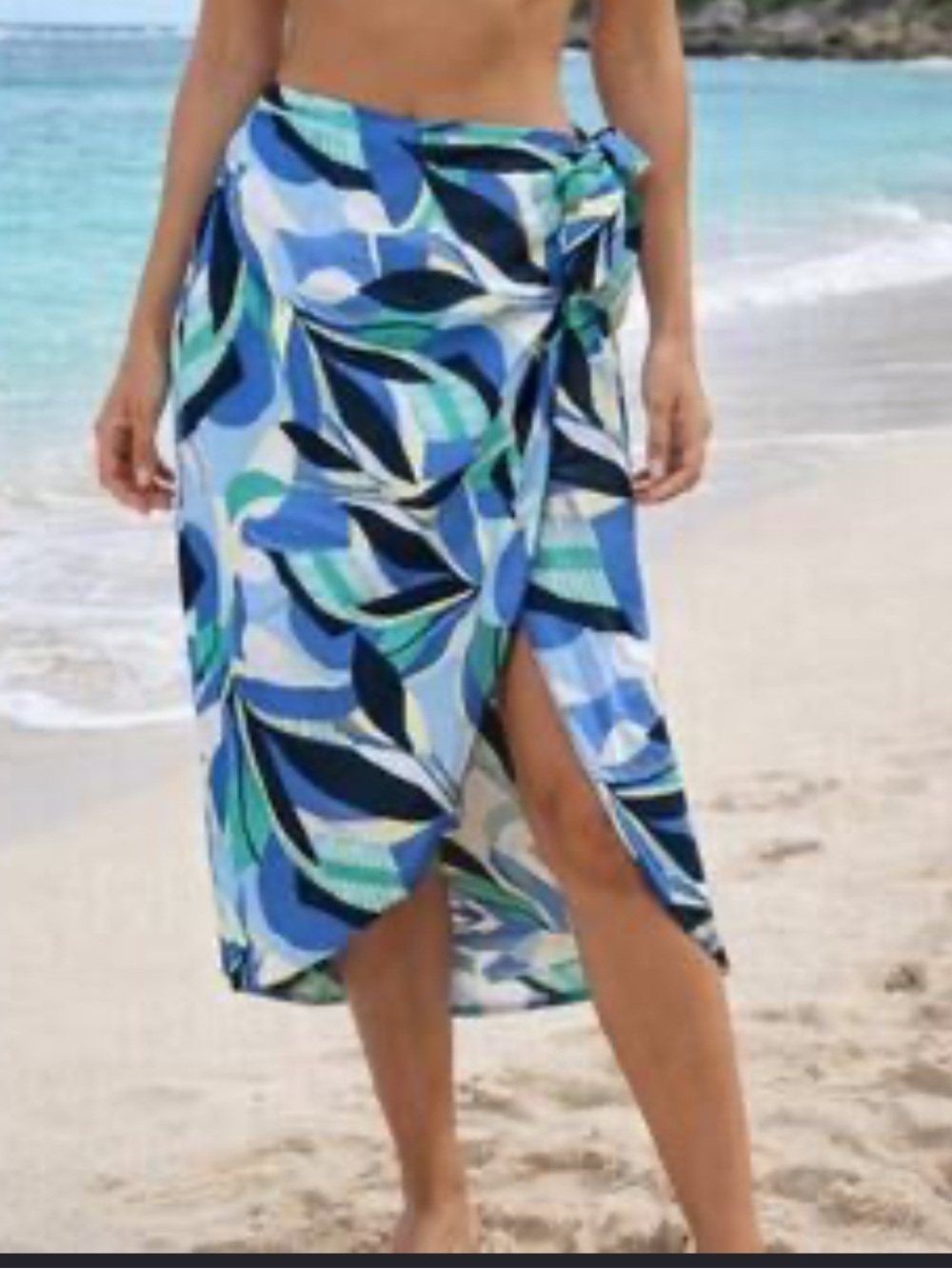 LOFT Multicolor Tropical Print Skirt in Blue, Green & Yellow